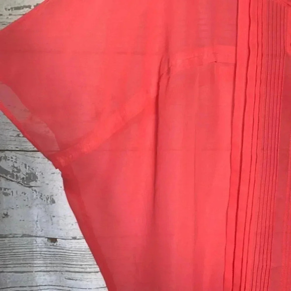 Lane Bryant salmon coral pink  pleated shirt 18/20 - Picture 5 of 9